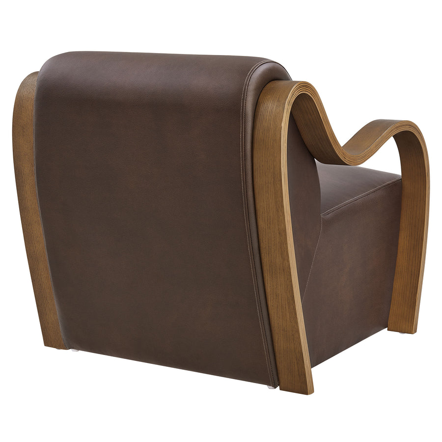 Maestro Vegan Leather Accent Armchair in Espresso