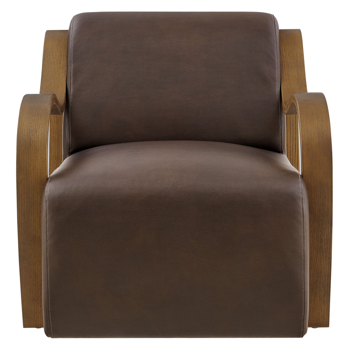 Maestro Vegan Leather Accent Armchair in Espresso