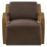 Maestro Vegan Leather Accent Armchair in Espresso