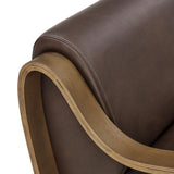 Maestro Vegan Leather Accent Armchair in Espresso