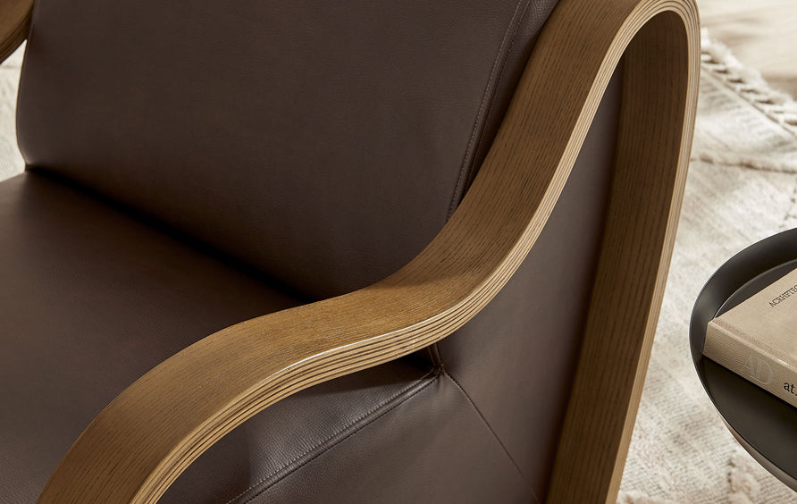 Maestro Vegan Leather Accent Armchair in Espresso
