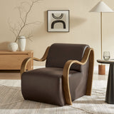 Maestro Vegan Leather Accent Armchair in Espresso