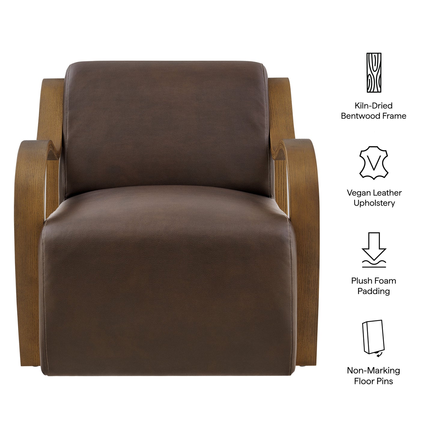 Maestro Vegan Leather Accent Armchair in Espresso