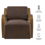 Maestro Vegan Leather Accent Armchair in Espresso