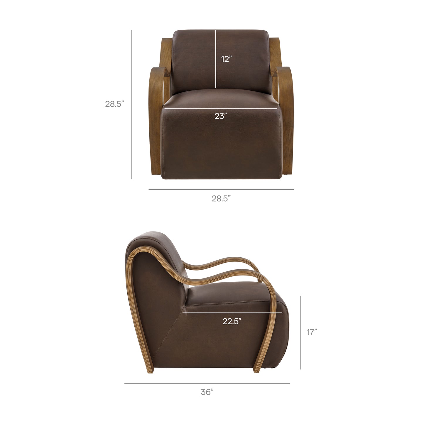 Maestro Vegan Leather Accent Armchair in Espresso