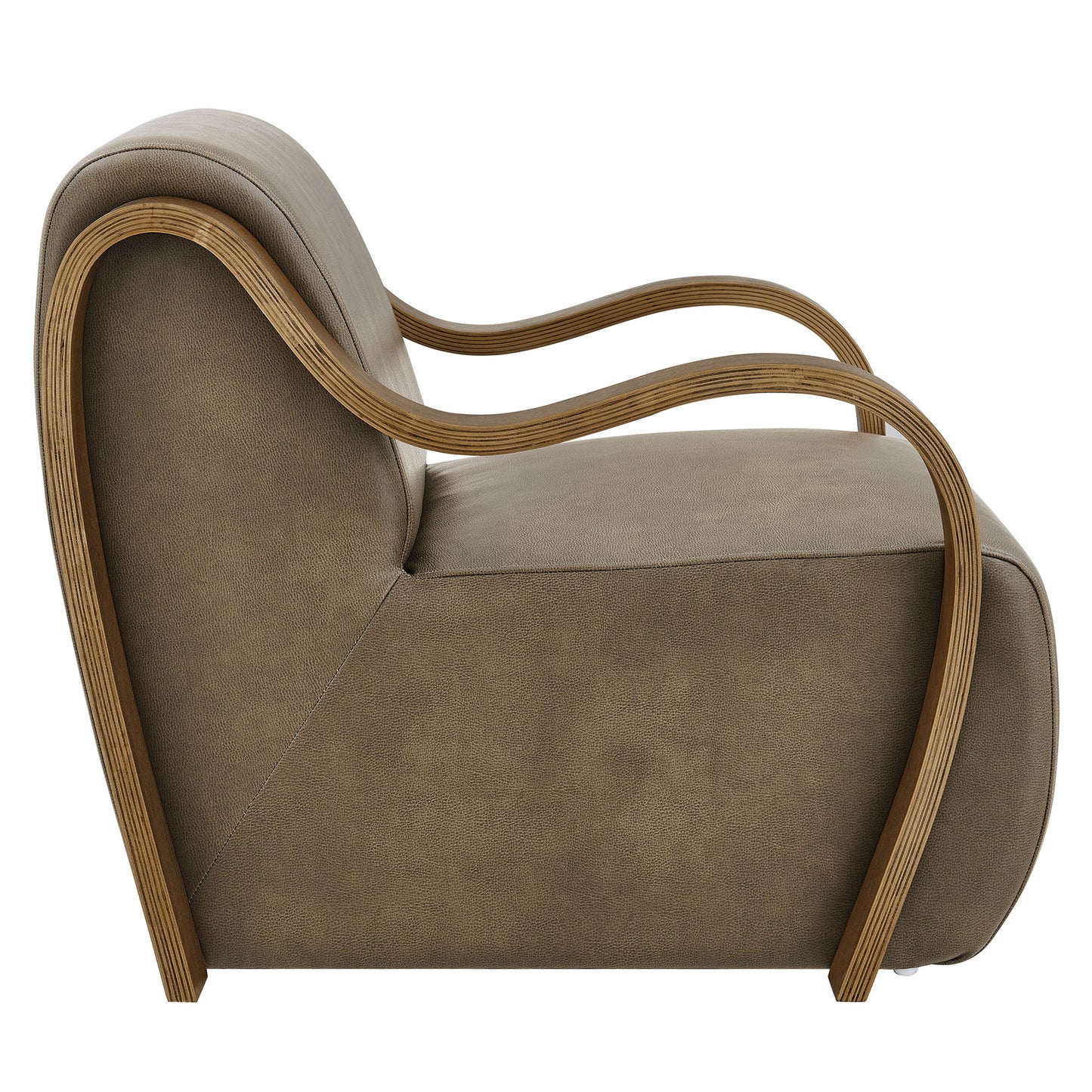 Maestro Vegan Leather Accent Armchair in Mushroom