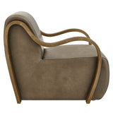 Maestro Vegan Leather Accent Armchair in Mushroom