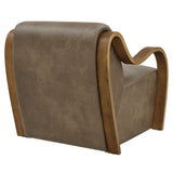 Maestro Vegan Leather Accent Armchair in Mushroom