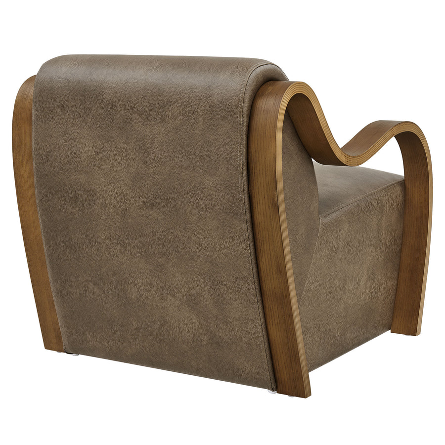 Maestro Vegan Leather Accent Armchair in Mushroom