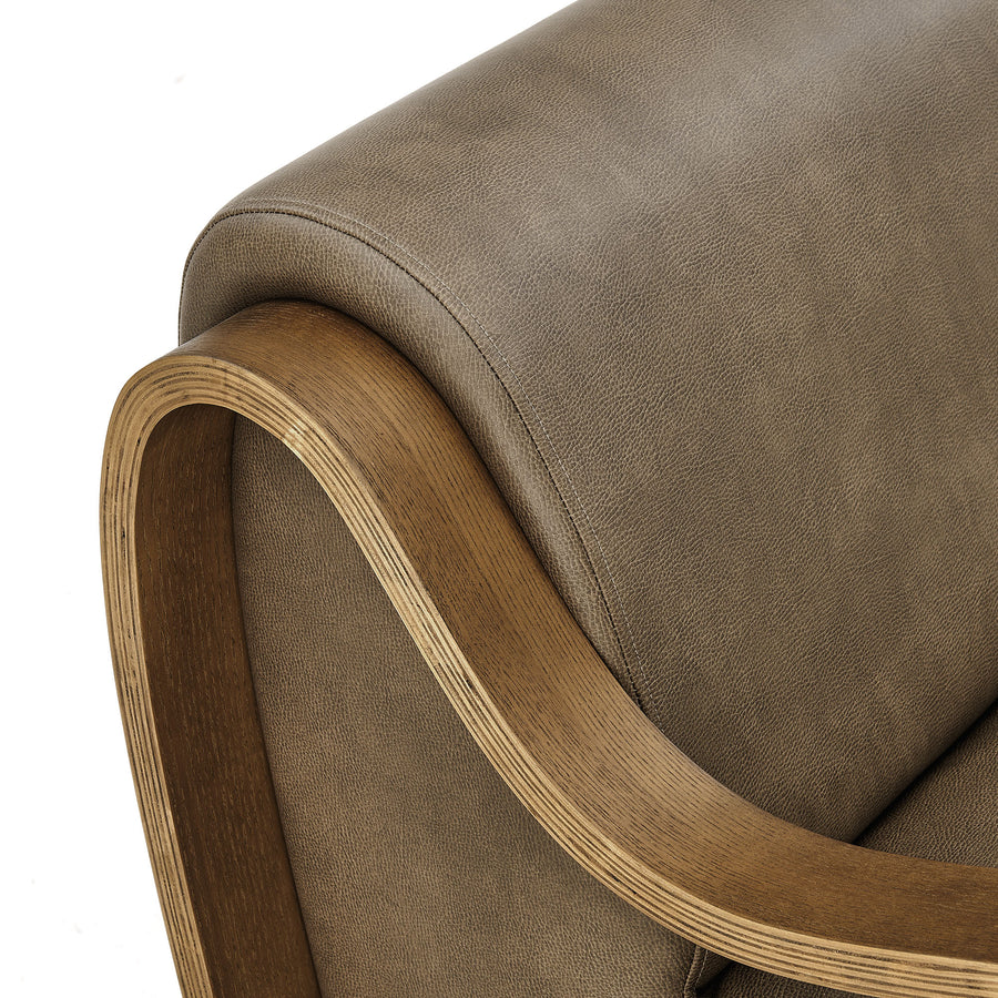 Maestro Vegan Leather Accent Armchair in Mushroom
