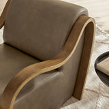 Maestro Vegan Leather Accent Armchair in Mushroom