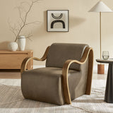Maestro Vegan Leather Accent Armchair in Mushroom