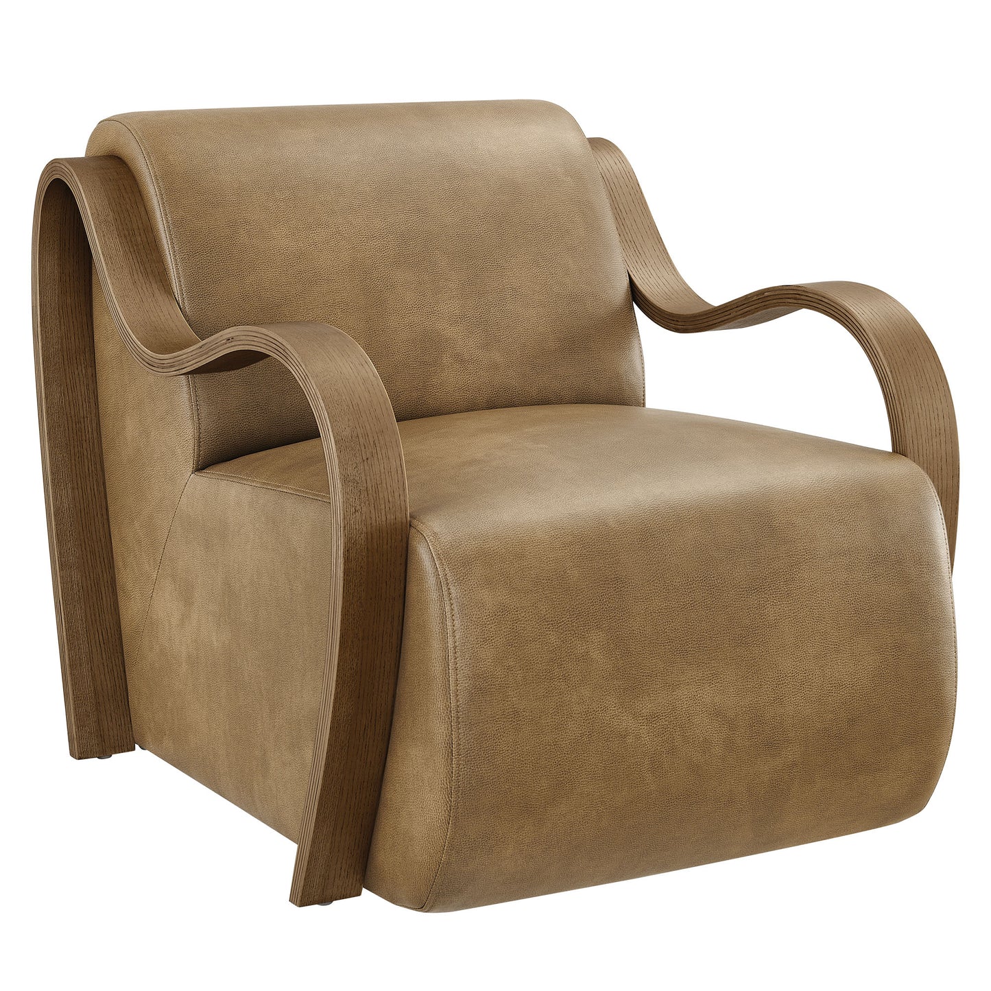 Maestro Vegan Leather Accent Armchair in Toast