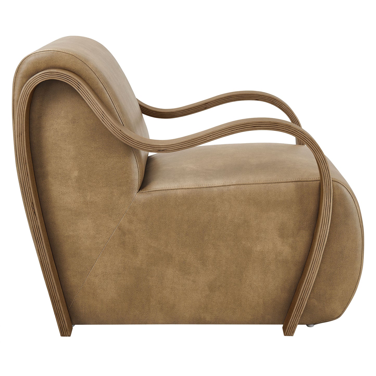 Maestro Vegan Leather Accent Armchair in Toast