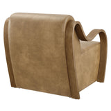 Maestro Vegan Leather Accent Armchair in Toast