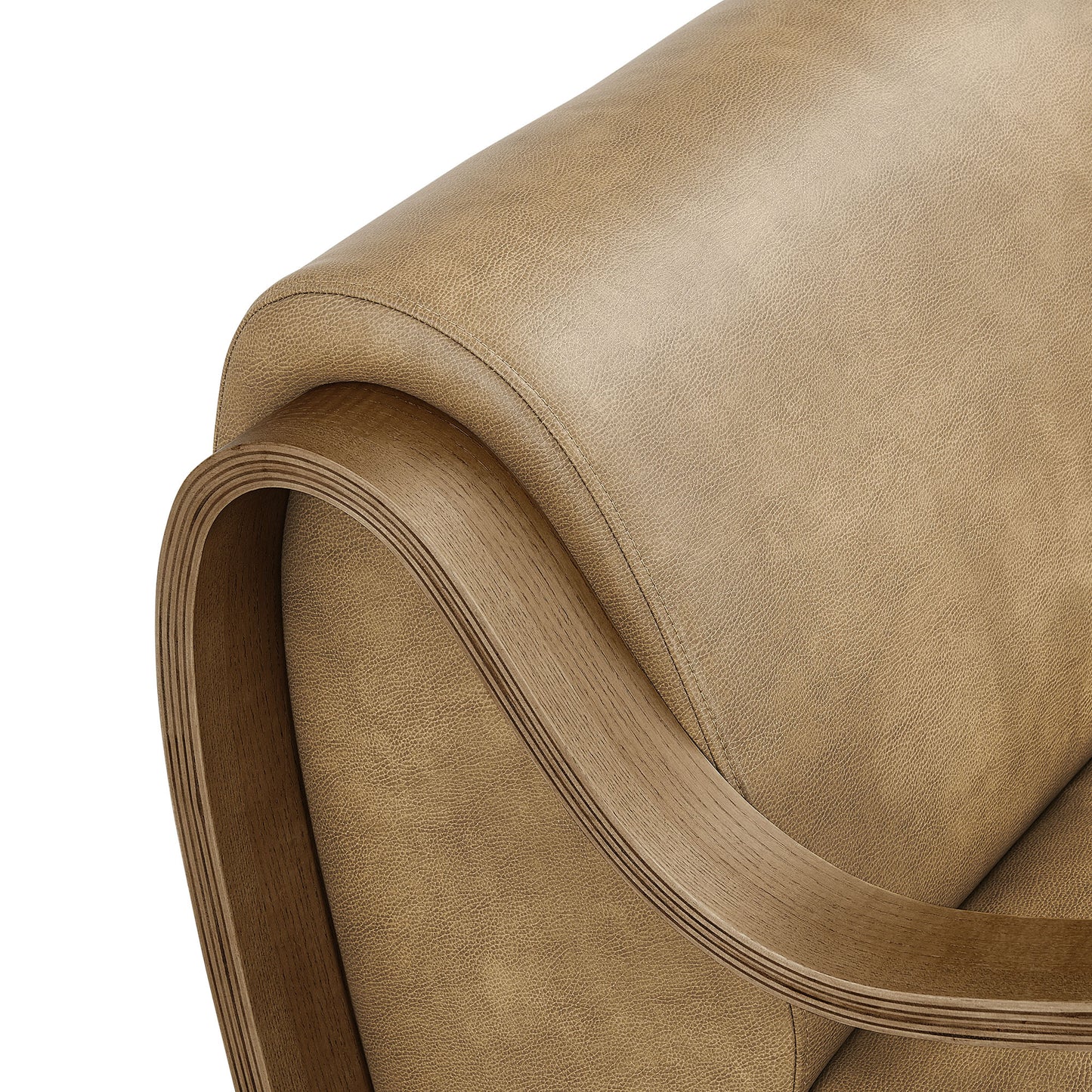 Maestro Vegan Leather Accent Armchair in Toast