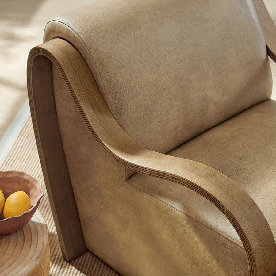 Maestro Vegan Leather Accent Armchair in Toast