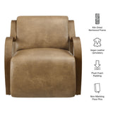 Maestro Vegan Leather Accent Armchair in Toast