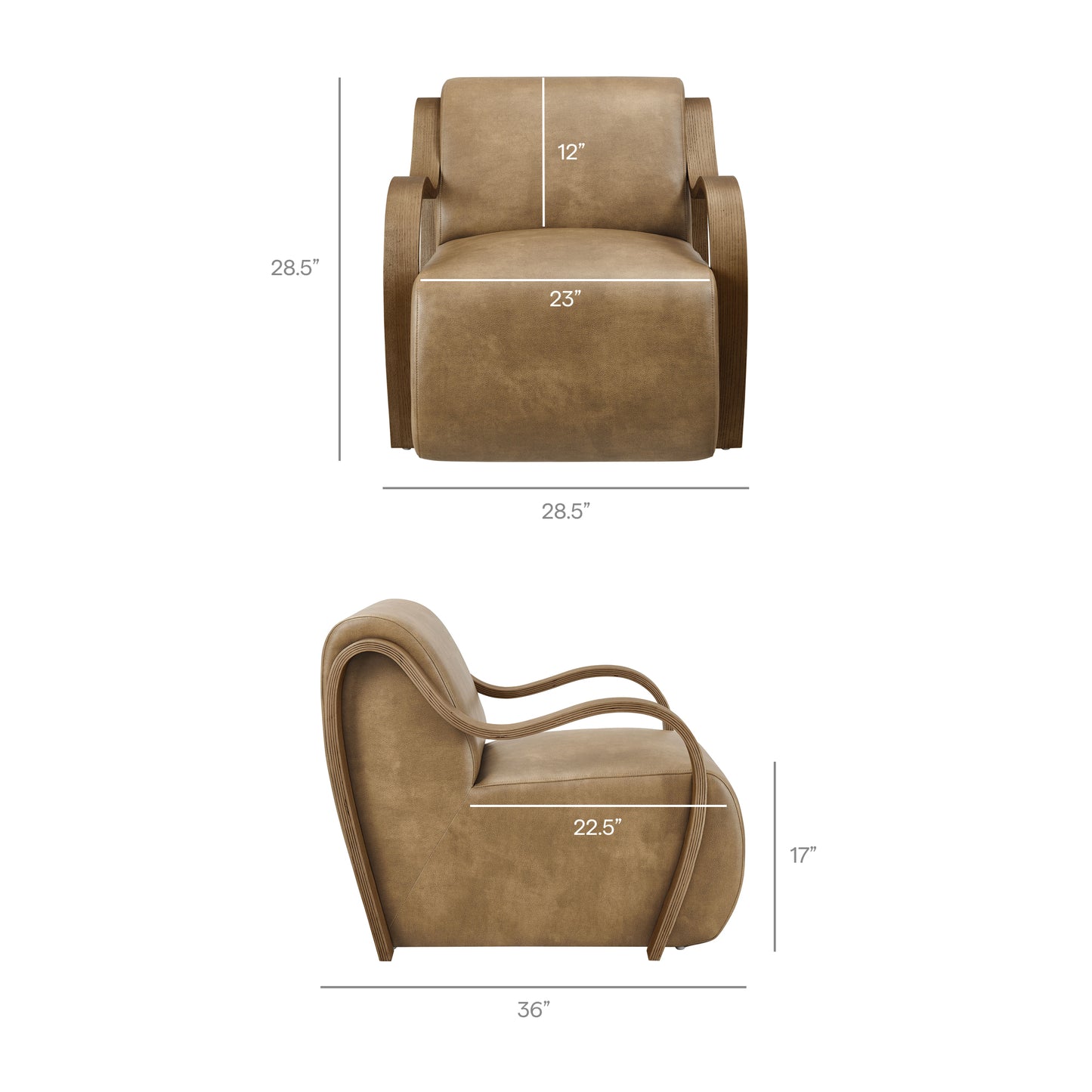 Maestro Vegan Leather Accent Armchair in Toast