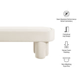 Elemi Oval Performance Velvet Accent Bench in Alabster