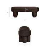 Elemi Oval Performance Velvet Accent Bench in Chocolate Brown