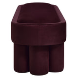 Elemi Oval Performance Velvet Accent Bench in Mulberry