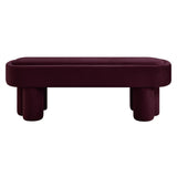 Elemi Oval Performance Velvet Accent Bench in Mulberry