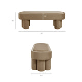 Elemi Oval Performance Velvet Accent Bench in Taupe