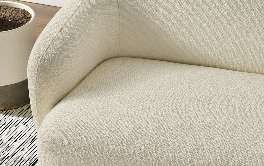 Myrrh 88 Inch Boucle Fabric Sofa in Cream