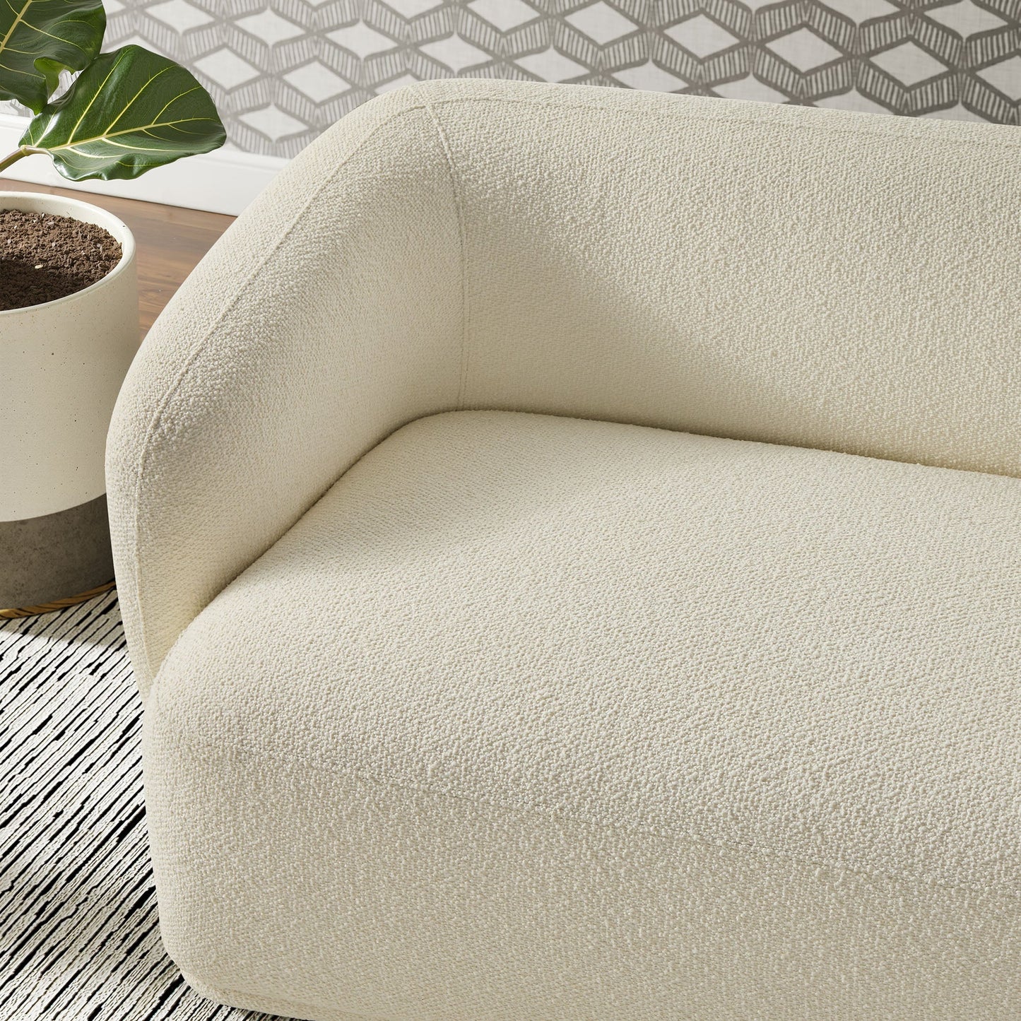 Monica 88 Inch Boucle Fabric Sofa by Furniture for America