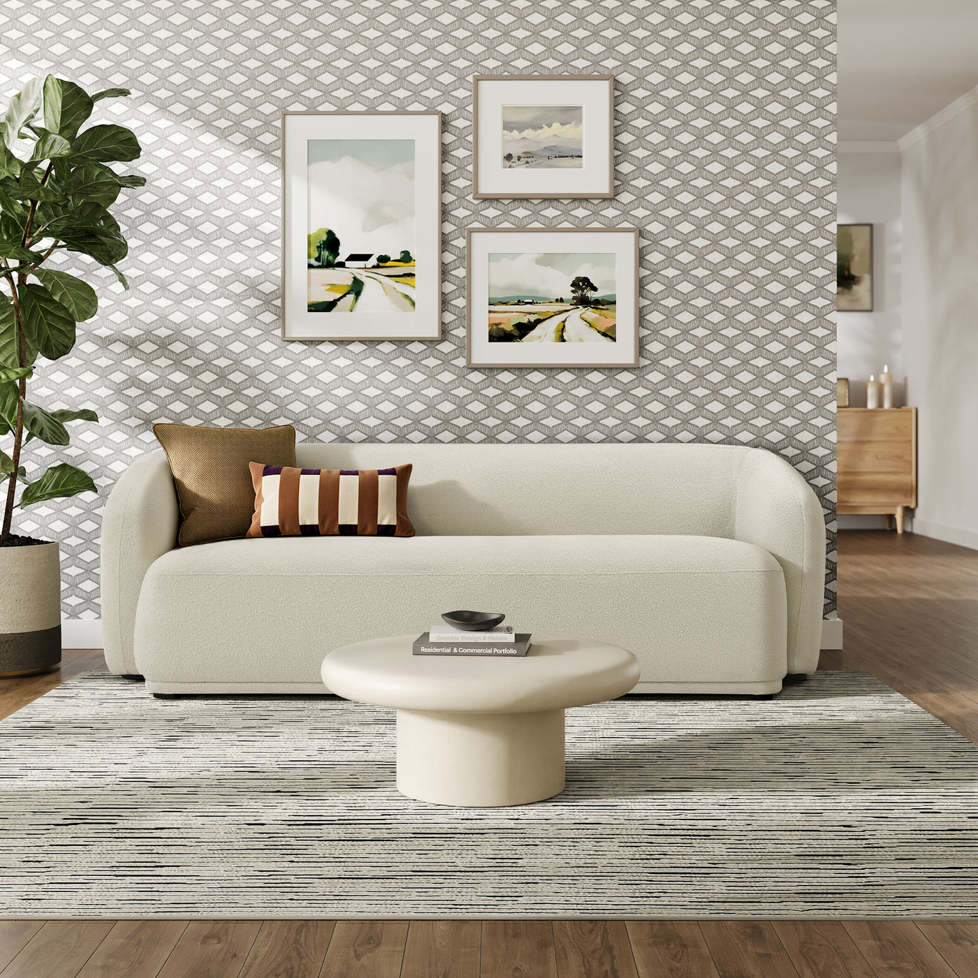 Monica 88 Inch Boucle Fabric Sofa by Furniture for America