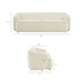 Myrrh 88 Inch Boucle Fabric Sofa in Cream