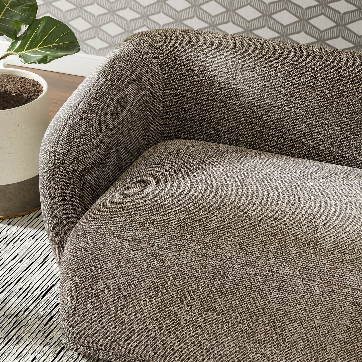 Monica 88 Inch Boucle Fabric Sofa by Furniture for America