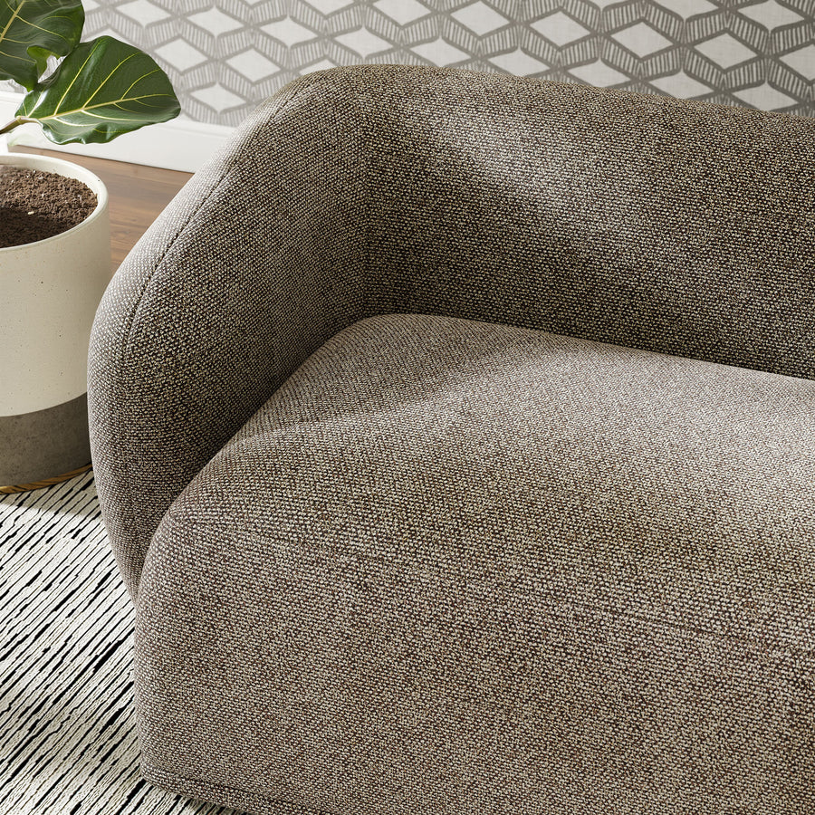 Myrrh 88 Inch Boucle Fabric Sofa in Earth