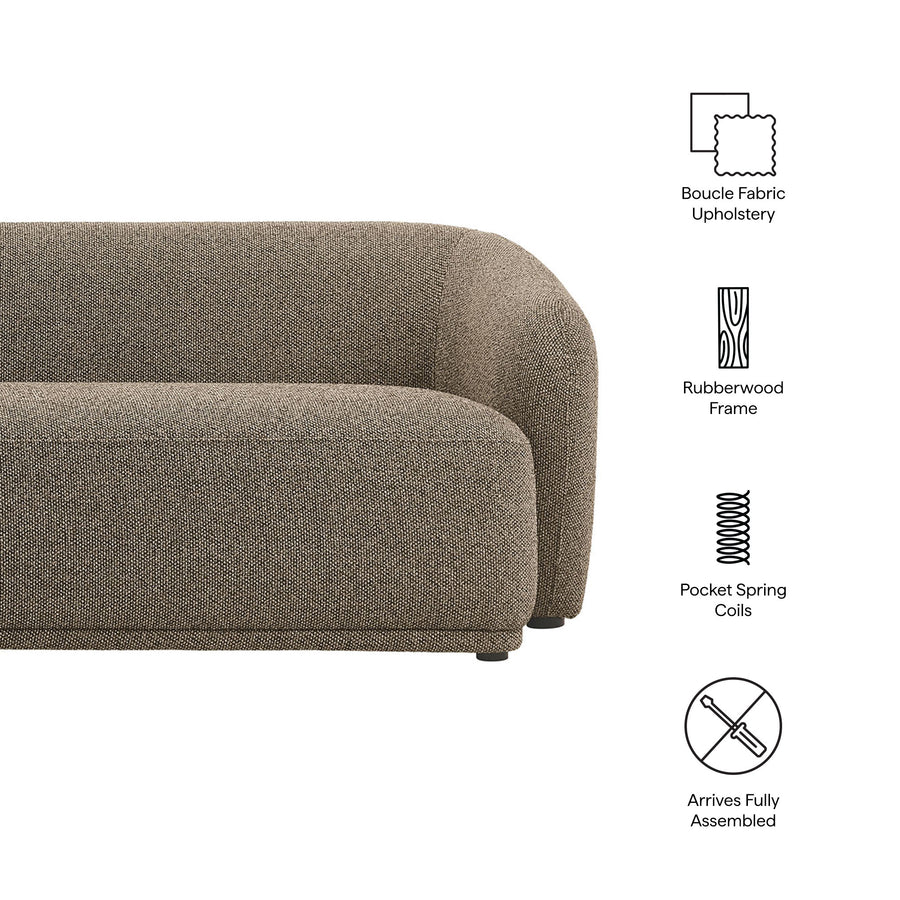Myrrh 88 Inch Boucle Fabric Sofa in Earth