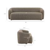 Myrrh 88 Inch Boucle Fabric Sofa in Earth