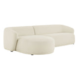 Myrrh 2 Piece Left Facing Boucle Fabric Modular Sofa with Chaise in Cream