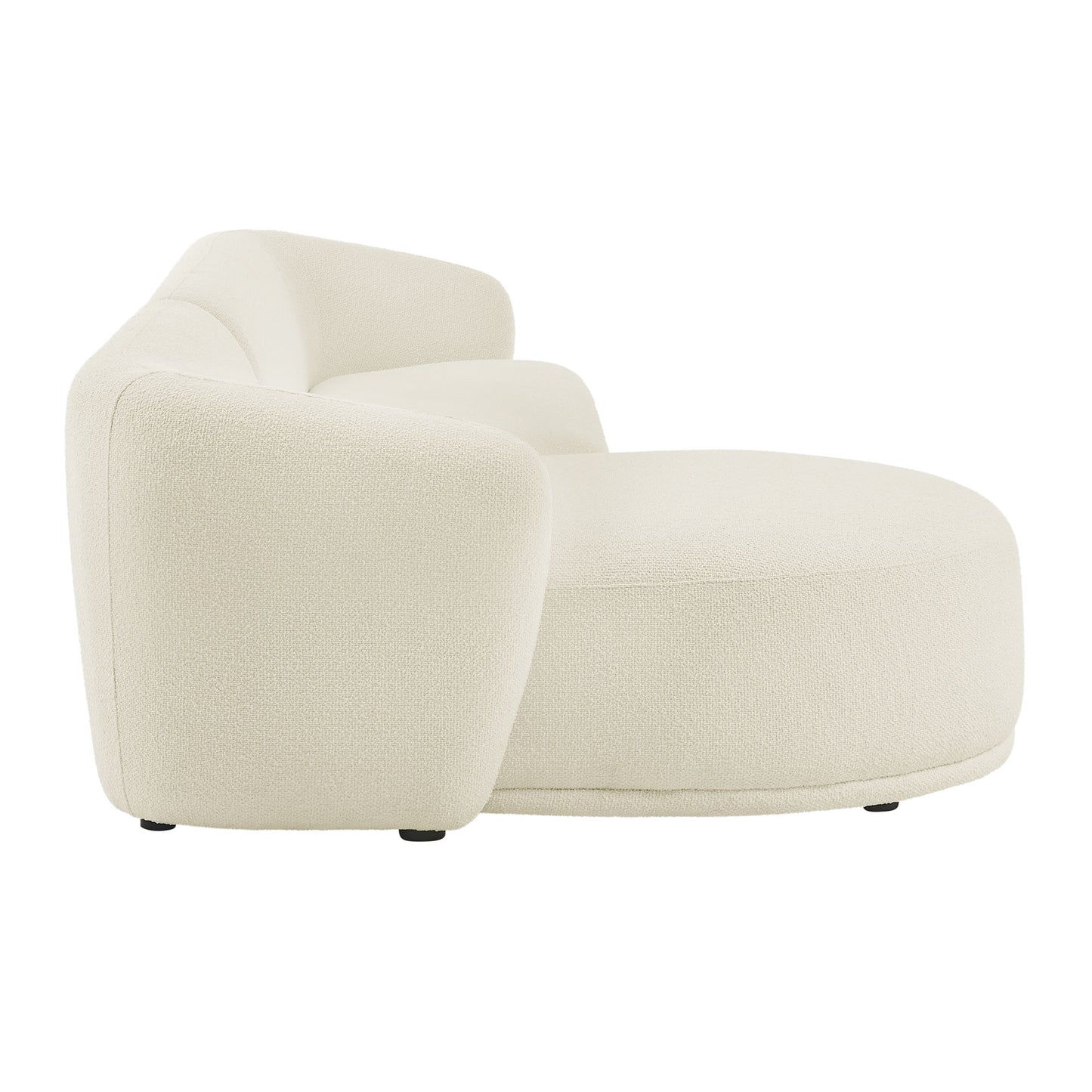 Myrrh 2 Piece Left Facing Boucle Fabric Modular Sofa with Chaise in Cream