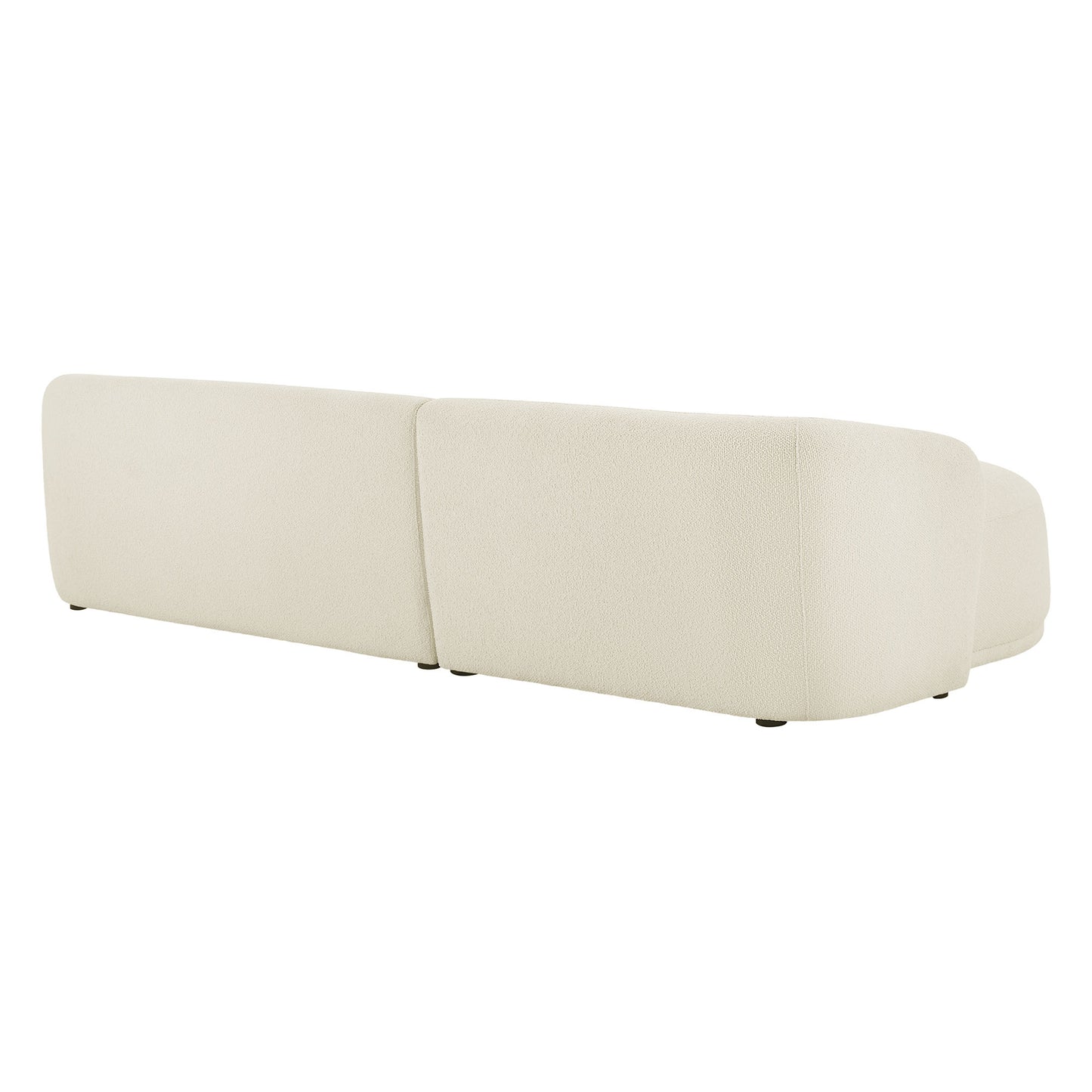 Myrrh 2 Piece Left Facing Boucle Fabric Modular Sofa with Chaise in Cream