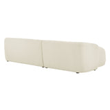 Myrrh 2 Piece Left Facing Boucle Fabric Modular Sofa with Chaise in Cream