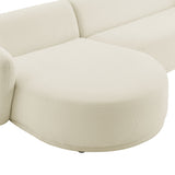 Myrrh 2 Piece Left Facing Boucle Fabric Modular Sofa with Chaise in Cream