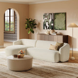 Myrrh 2 Piece Left Facing Boucle Fabric Modular Sofa with Chaise in Cream