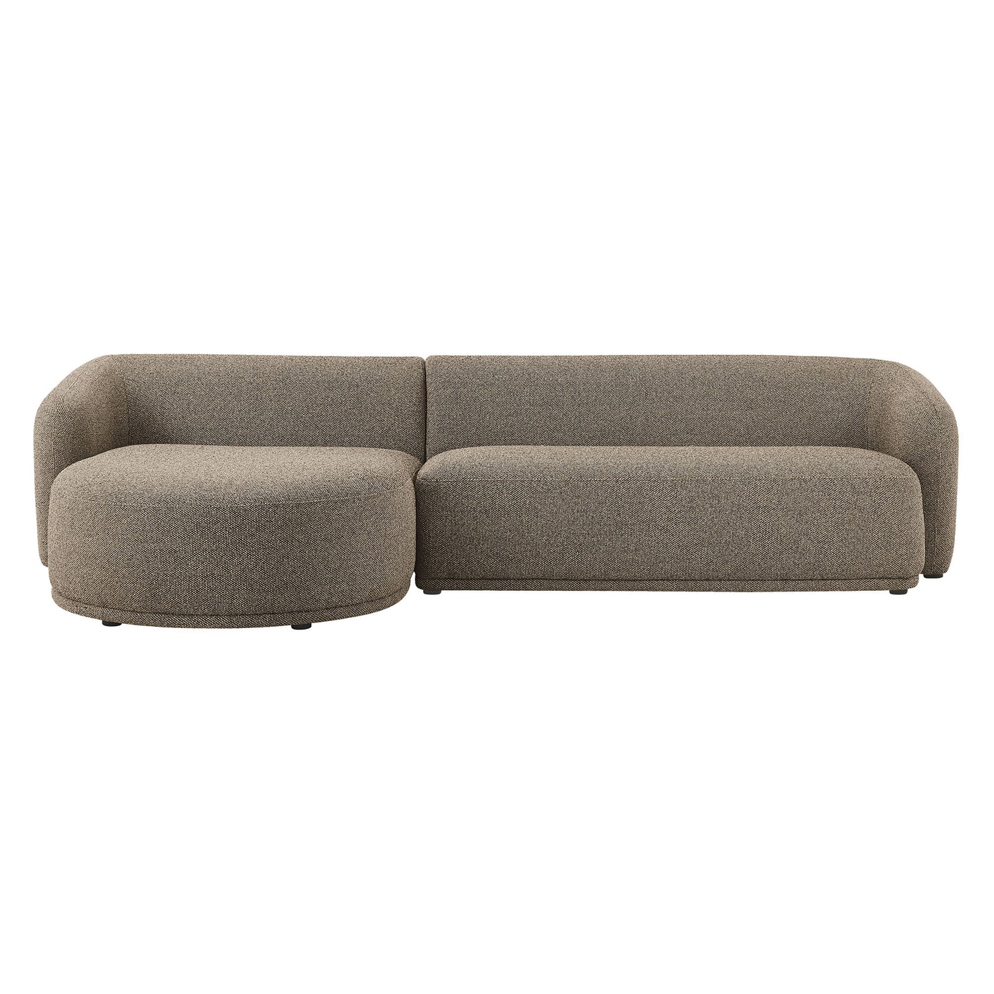 Myrrh 2 Piece Left Facing Boucle Fabric Modular Sofa with Chaise in Earth