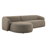Myrrh 2 Piece Left Facing Boucle Fabric Modular Sofa with Chaise in Earth