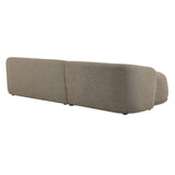 Myrrh 2 Piece Left Facing Boucle Fabric Modular Sofa with Chaise in Earth