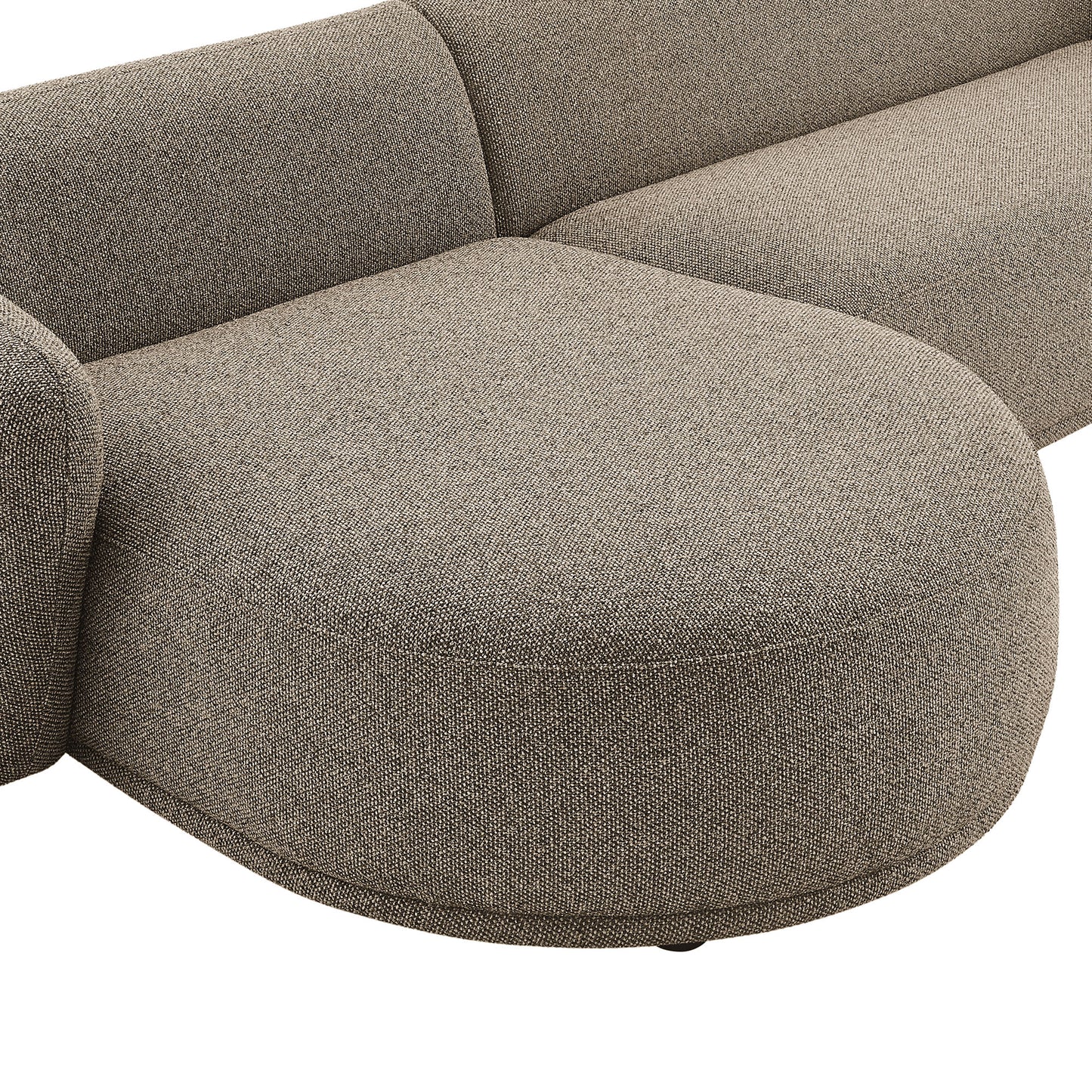 Myrrh 2 Piece Left Facing Boucle Fabric Modular Sofa with Chaise in Earth