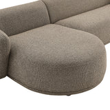 Myrrh 2 Piece Left Facing Boucle Fabric Modular Sofa with Chaise in Earth