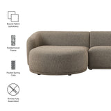 Myrrh 2 Piece Left Facing Boucle Fabric Modular Sofa with Chaise in Earth