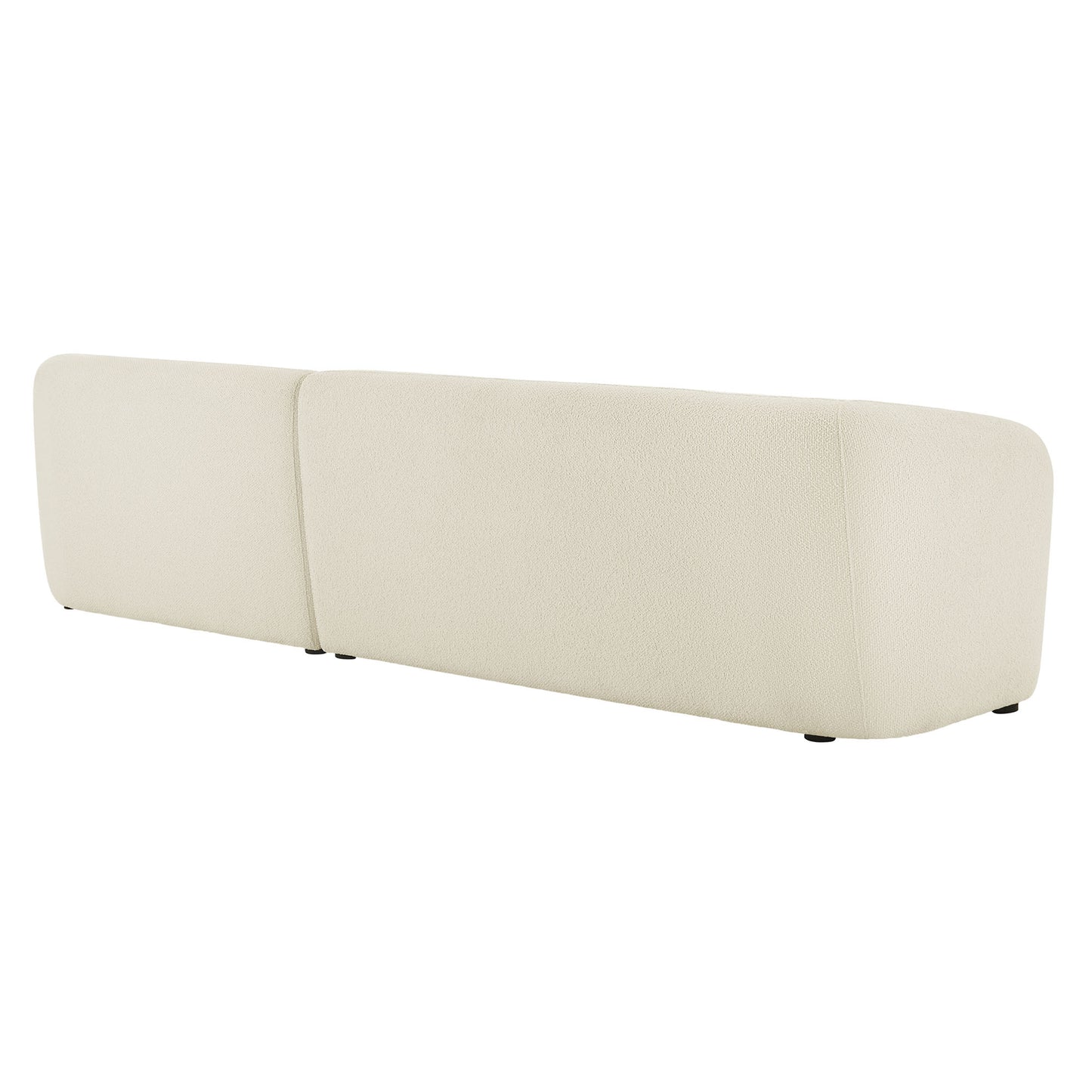 Myrrh 2 Piece Right Facing Boucle Fabric Modular Sofa with Chaise in Cream