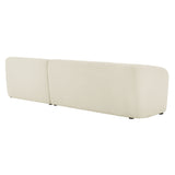 Myrrh 2 Piece Right Facing Boucle Fabric Modular Sofa with Chaise in Cream